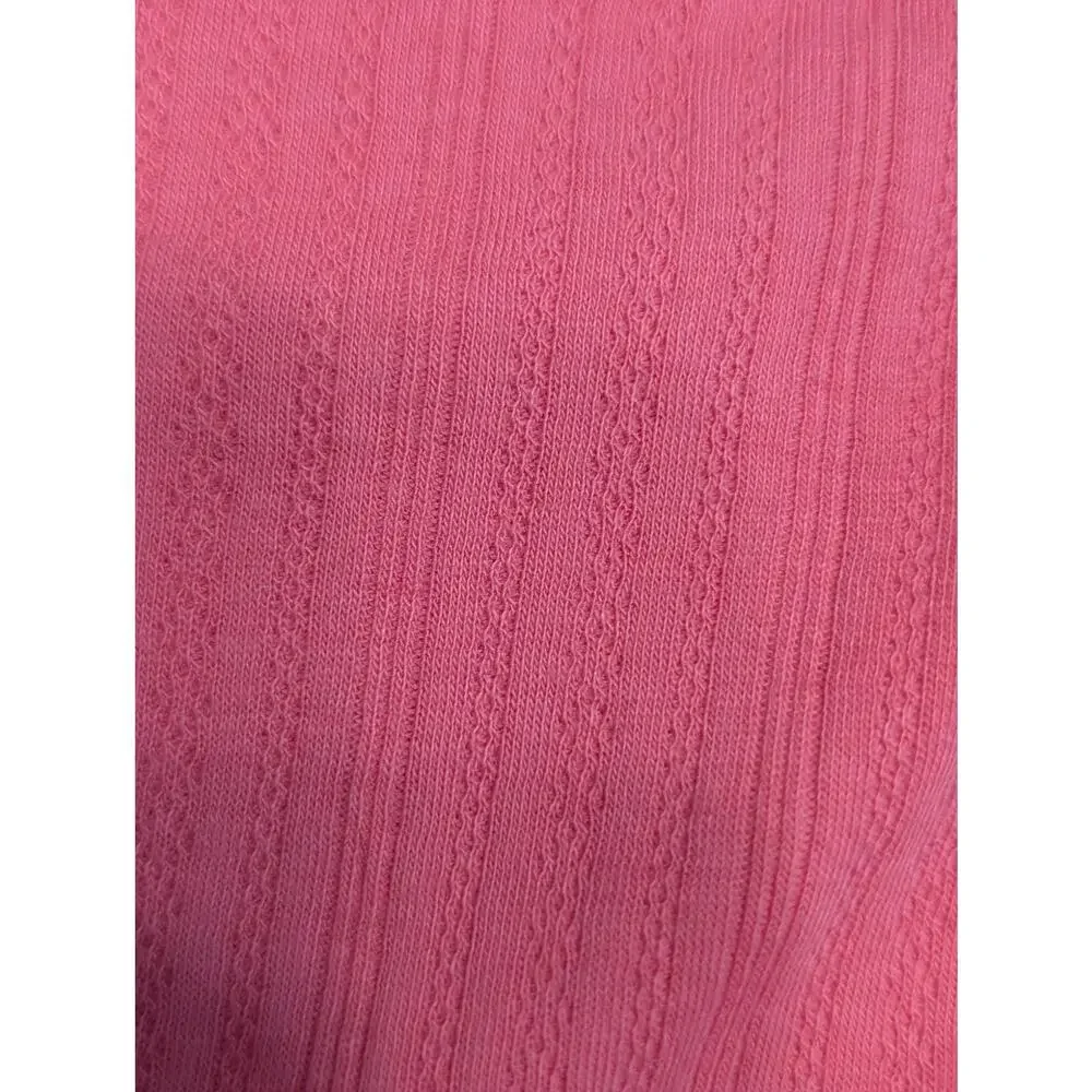 Gap Kids Long Sleeve Pointelle Henley, Bright Pink, Girl's XXL 14/15, LN